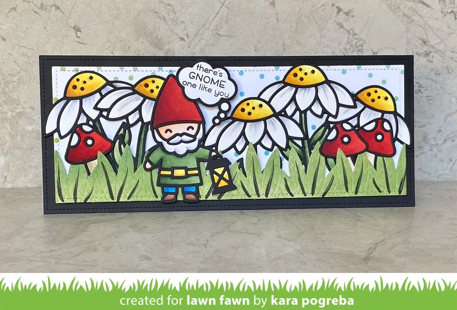 Lawn Fawn Garden Gnome Stanzform Gartenzwerg Pilz