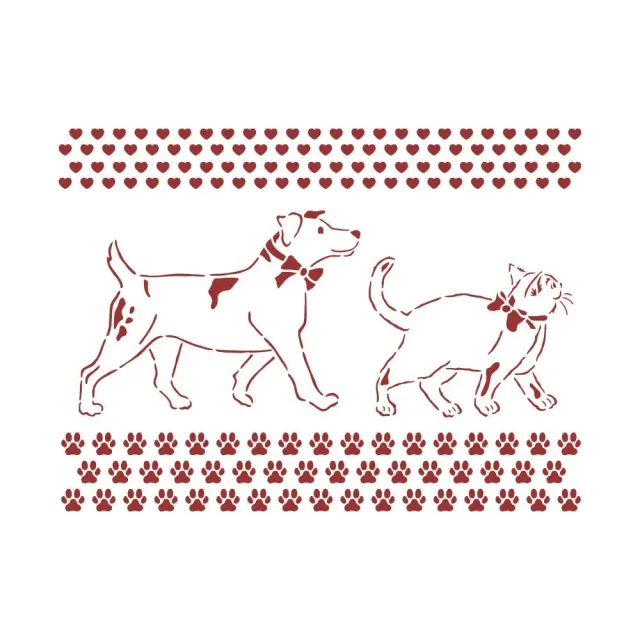 Stamperia DayDream Schablone 20x15cm Hund Katze