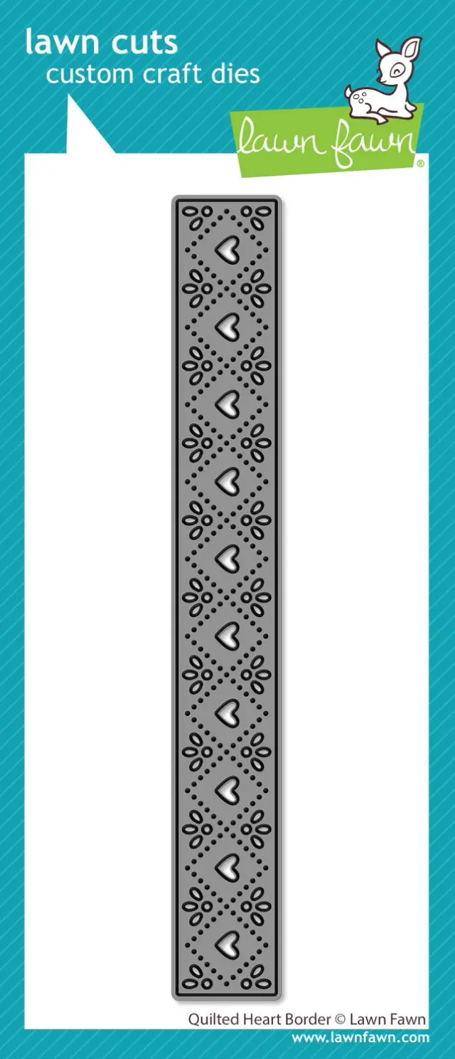 Lawn Fawn Lawn Cuts Quilted Heart Border Stanze gesteppt