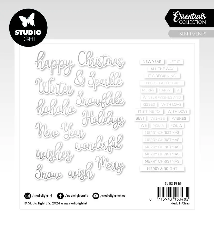 StudioLight Essentials Papierelemente Silver Sentiments