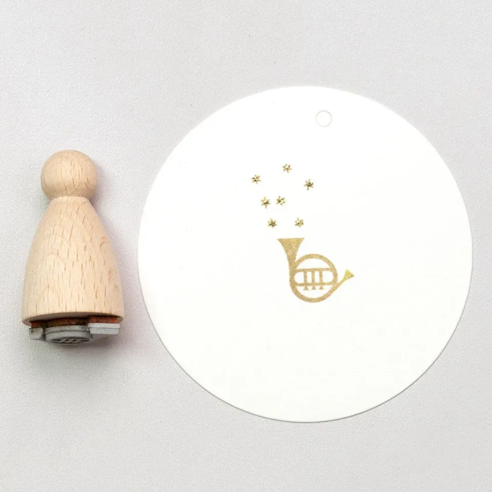 Perlenfischer Horn Stempel 15x17 mm Buche