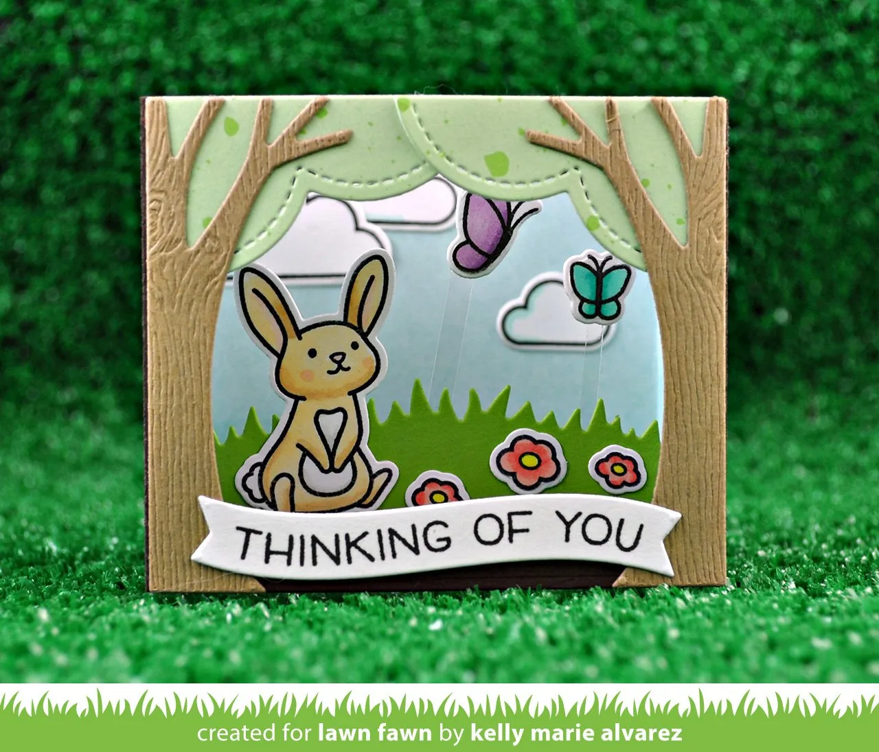 Lawn Fawn Shadow Box Card Park Add-on Stanzen Park