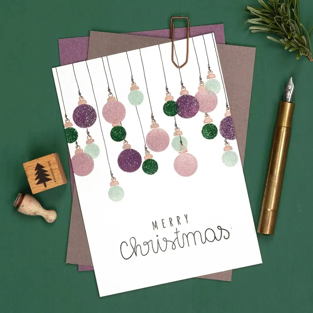 Perlenfischer Merry christmas 4 Stempel 20x69 mm