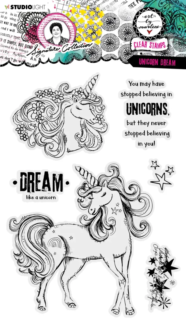 Art by Marlene Signature Clear Stamp Unicorn Dream Einhorn