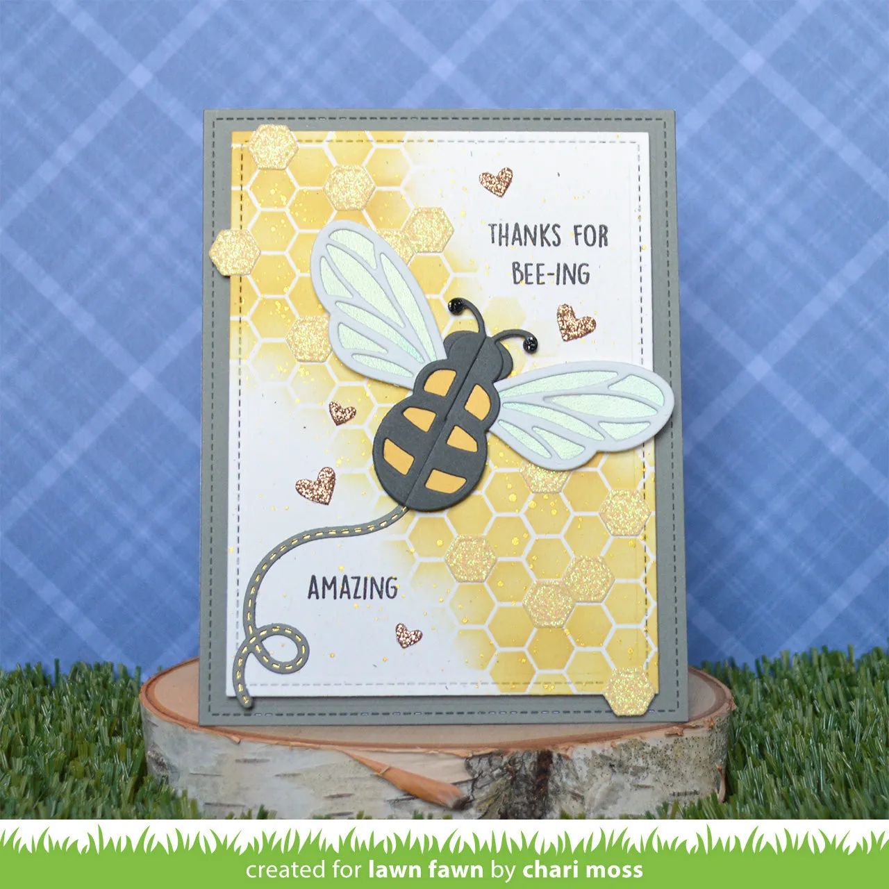 Lawn Fawn Honeycomb Schablone 15x15 cm Wabenmuster