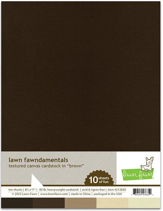 Lawn Fawn Textured Canvas LF2850 Cardstock Braun 10 Blatt