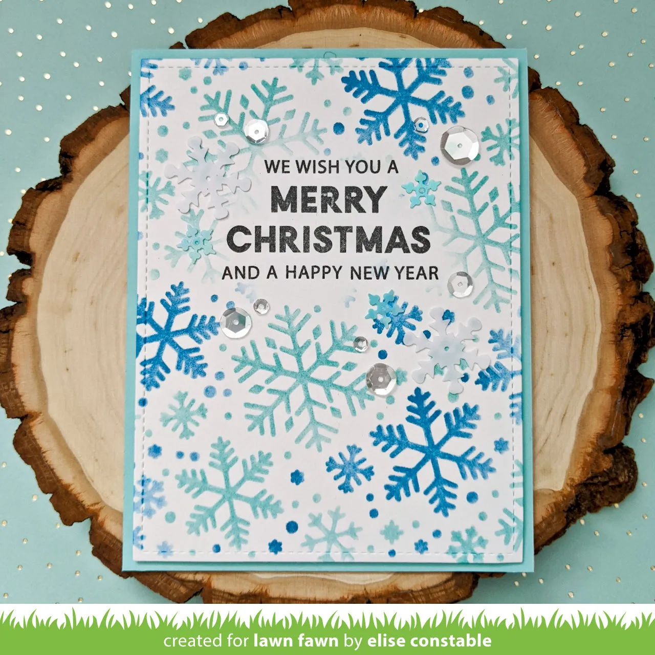 Lawn Fawn Snowflake Background Schablonen 2er Set 15x15 cm