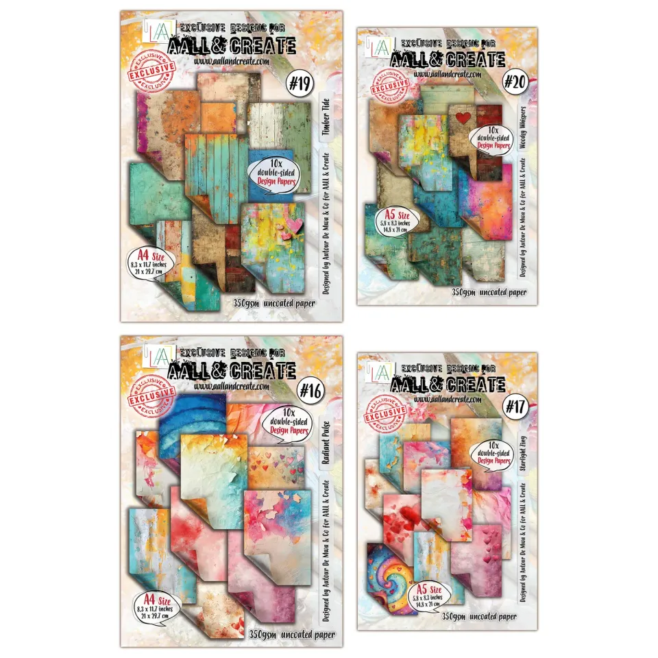 AALL and Create Radiant Whispers Designpapier Bundle A4/A5 4-teilig