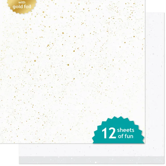 Lawn Fawn Yeti Spiffier Speckles Designpapier 12x12 Goldfolie