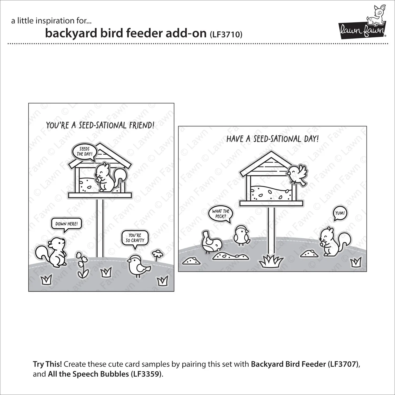 Lawn Fawn Backyard Bird Feeder Add-On Stempelset Vogel