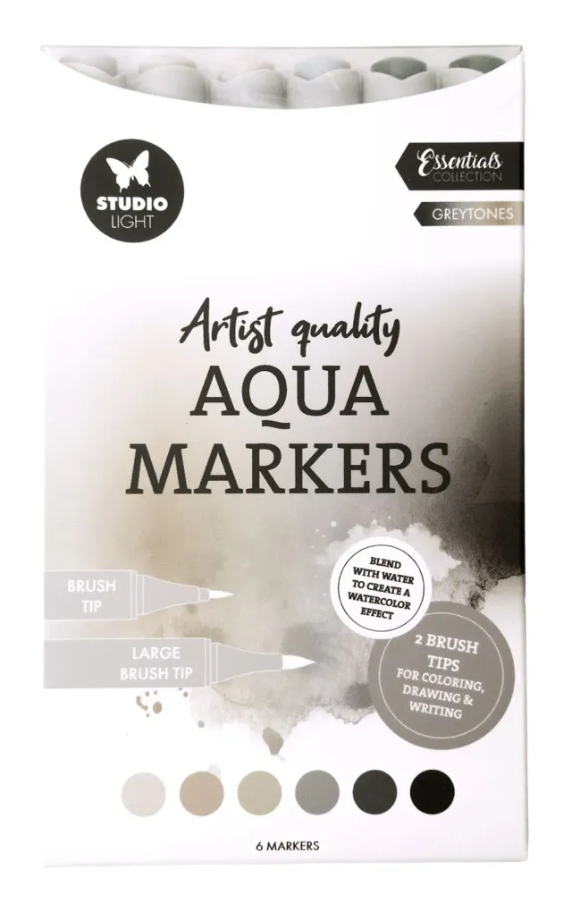 StudioLight Essentials Greytones Aquamarker 6 Stück