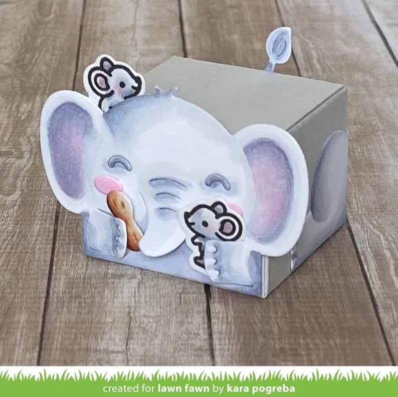 Lawn Fawn Tiny Gift Box Elephant LF3100 Stanzschablonen