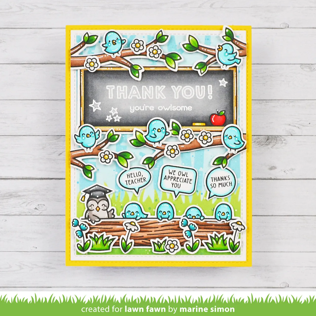 Lawn Fawn Simply Celebrate Teachers Clear Stamps Eulen