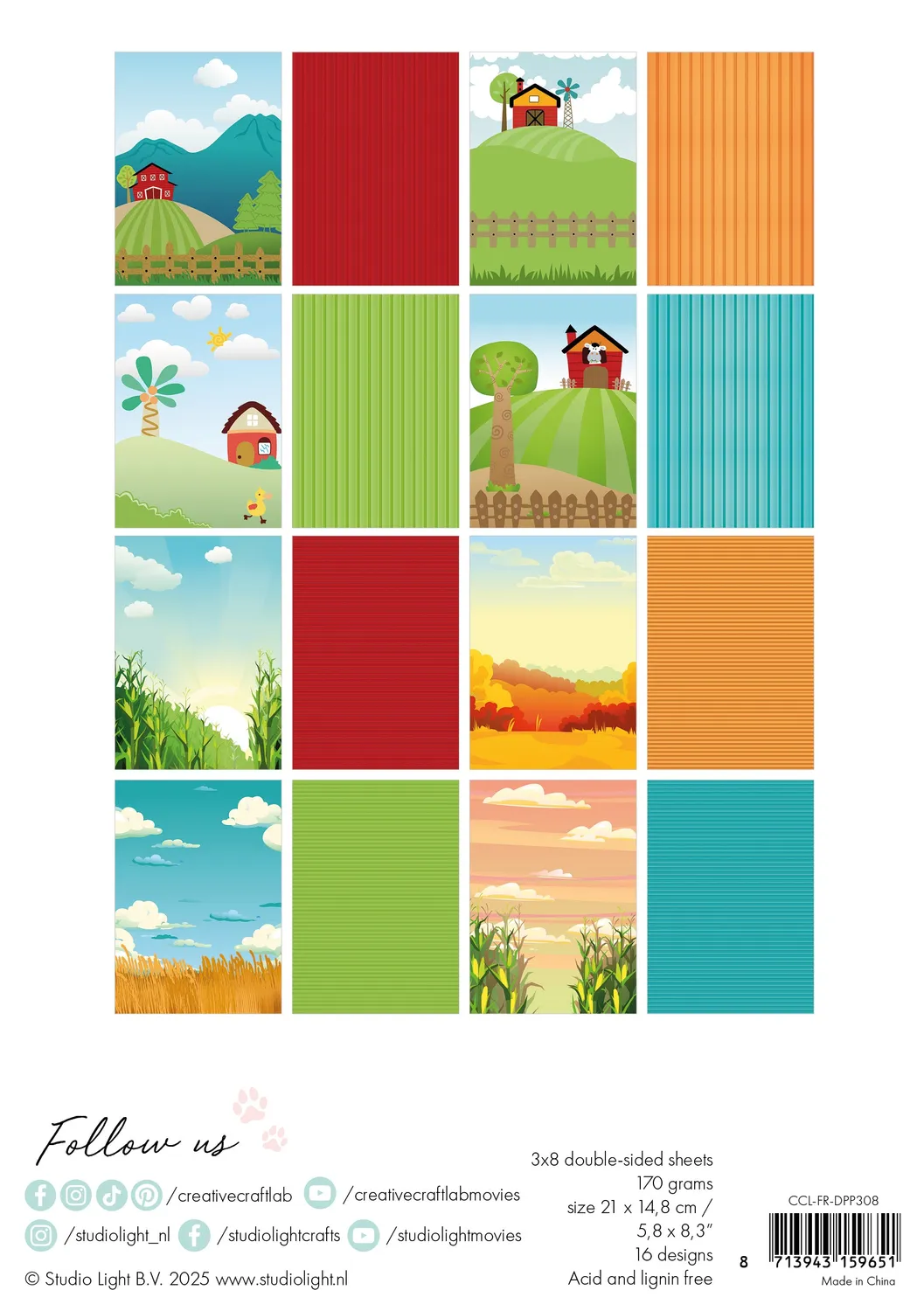 StudioLight Creative Craftlab Friendz Designpapier On the Farm