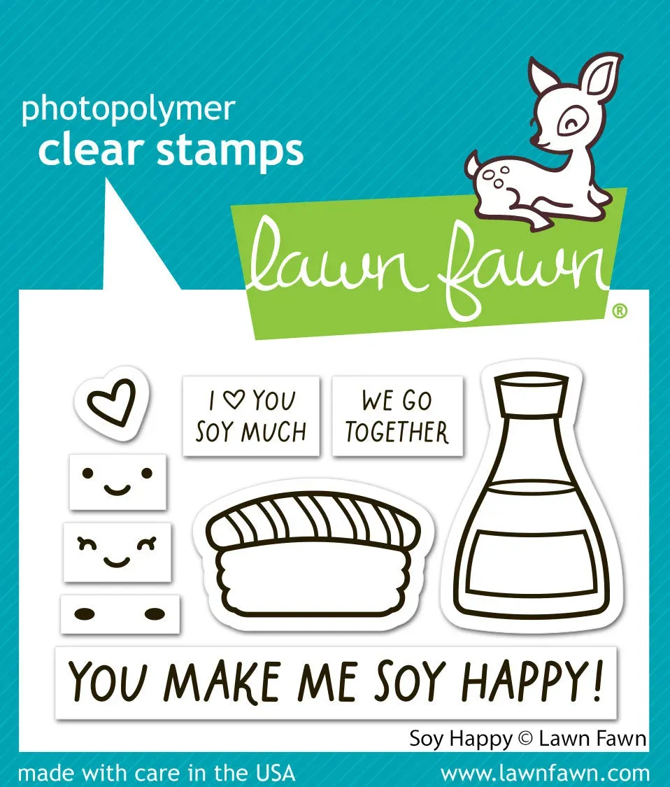 Lawn Fawn Soy Happy Stempelset Sushi Valentinstag