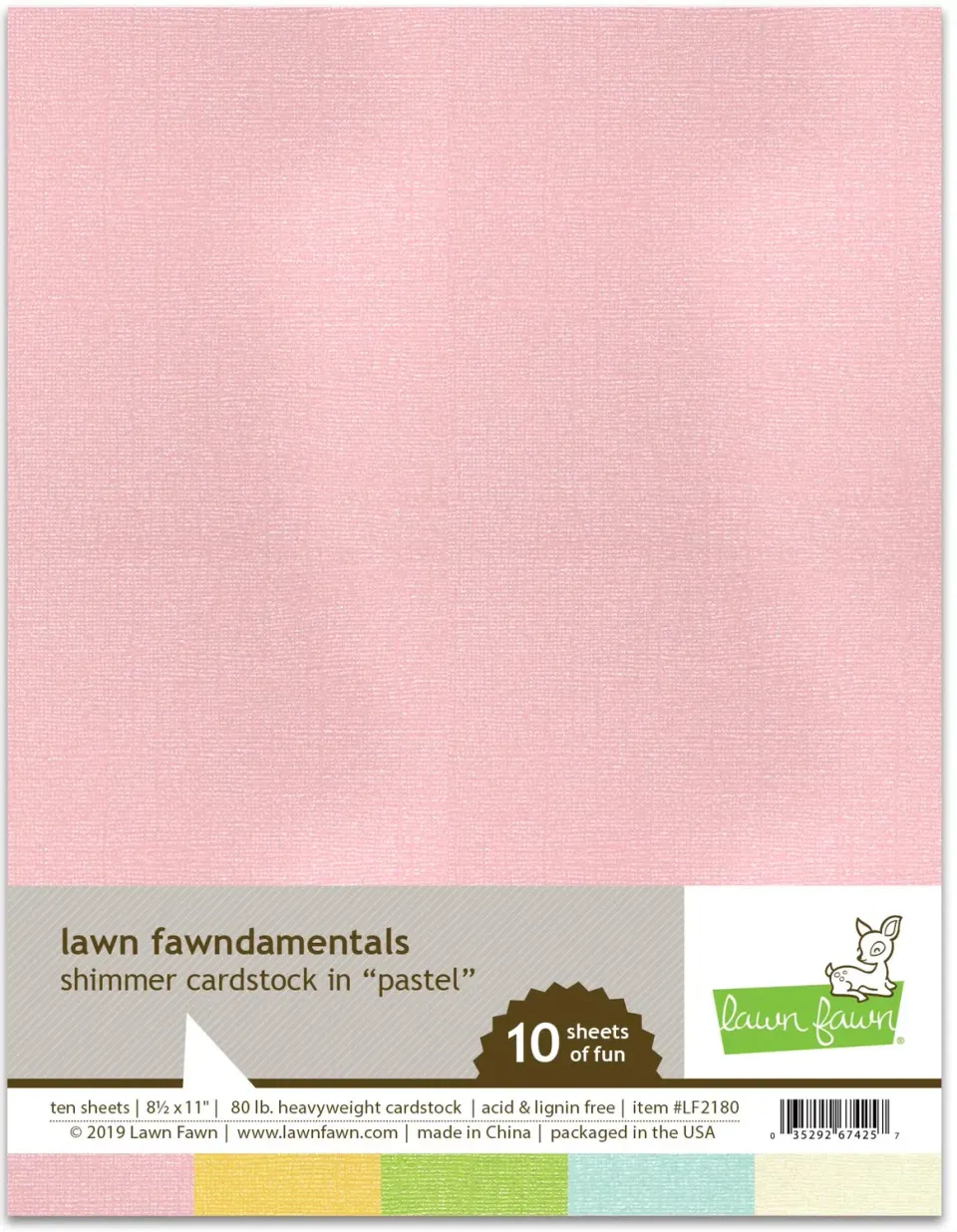 Lawn Fawn Shimmer Pastel Cardstock Set 10 Blatt