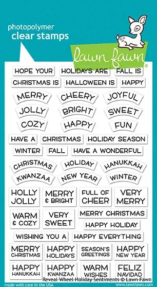 Lawn Fawn Reveal Wheel Holiday Sentiments Stempelset Weihnachten