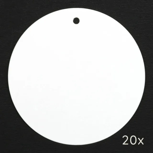 Perlenfischer Round 75 mm Papertags 20 Stück weiß