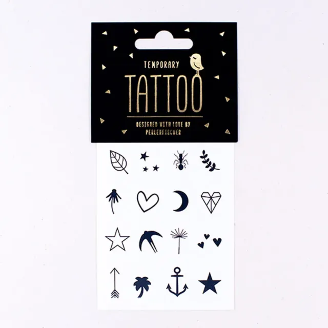 Perlenfischer Icons 1 Tattoo temporär Set bunt