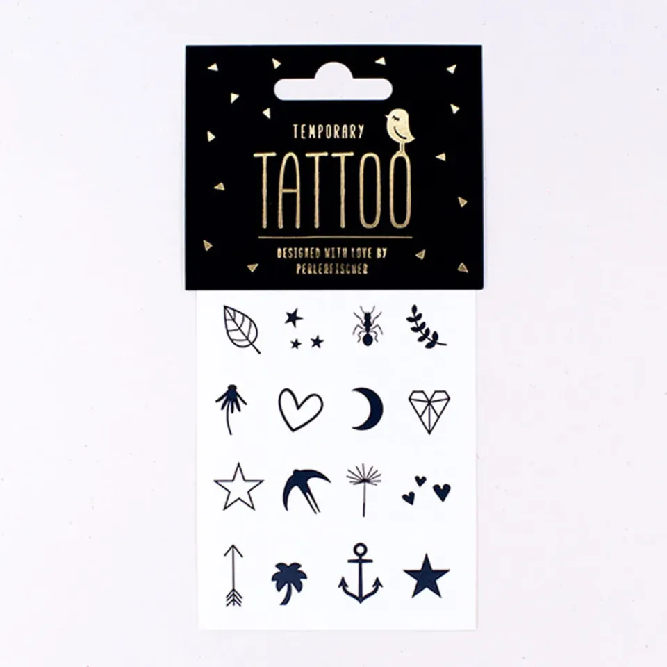 Perlenfischer Icons 1 Tattoo temporär Set bunt