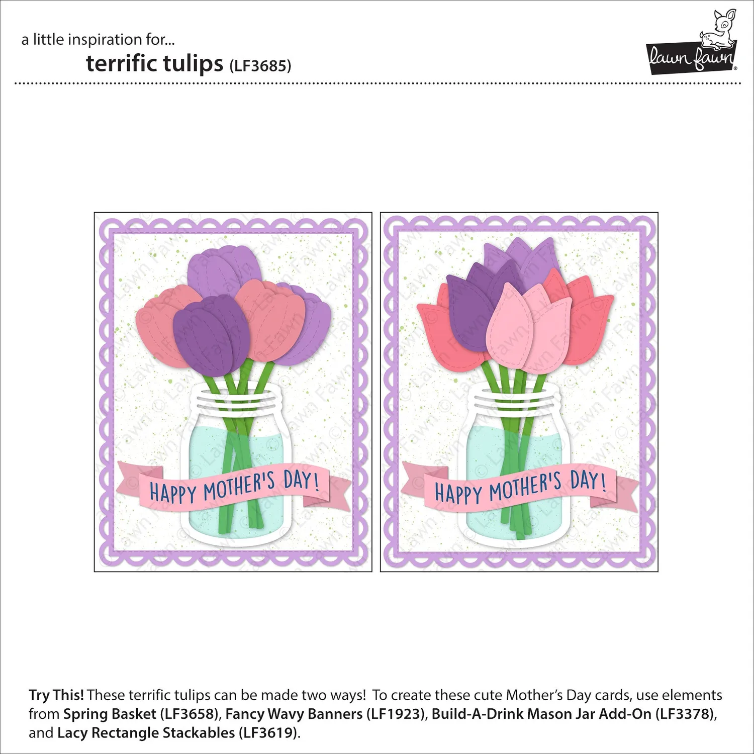 Lawn Fawn Terrific Tulips Lawn Cuts Stanzen 8-teilig