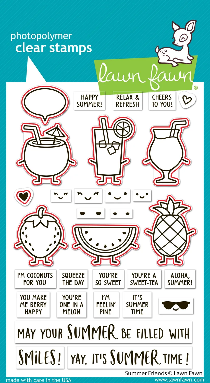 Lawn Fawn Summer Friends Stanzschablonen 8-teilig Sommer