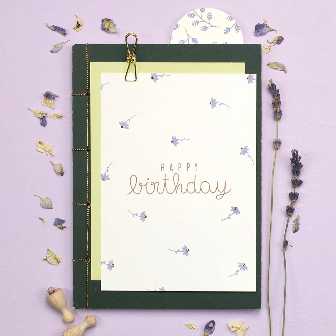 Perlenfischer Happy Birthday 6 Stempel Text 26x72mm