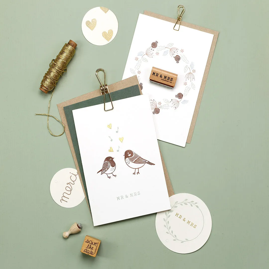 Perlenfischer Blätterkranz Stempel 55x53 mm Hochzeit