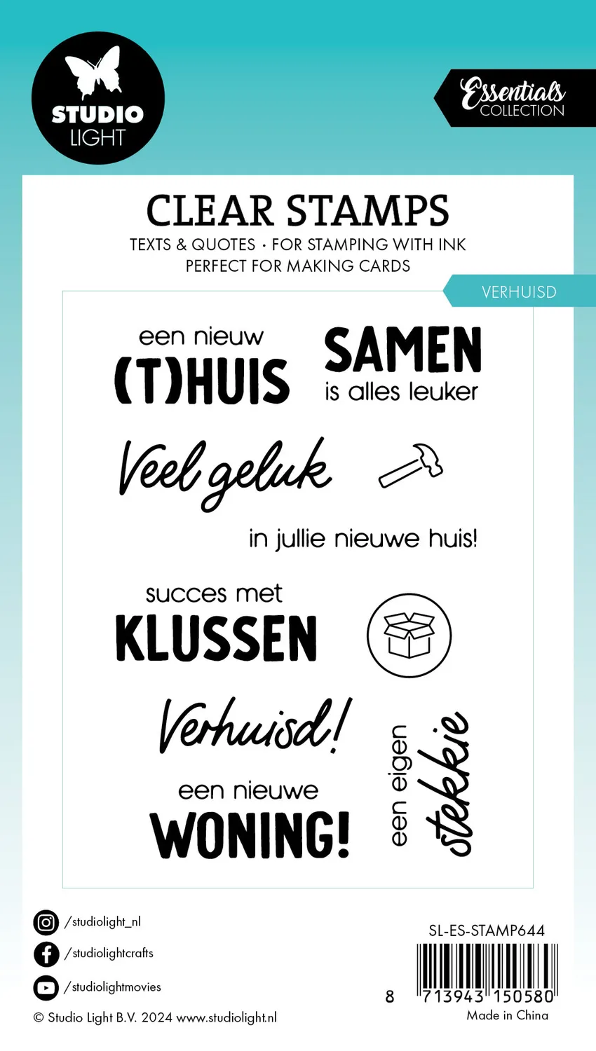 StudioLight Essentials Clear Stamp Verhuisd Umzug 105x74 mm