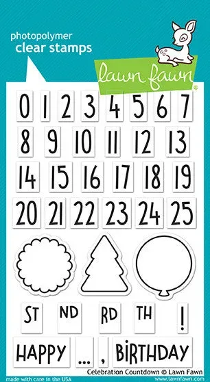 Lawn Fawn Celebration Countdown Stempelset Zahlen 0-25
