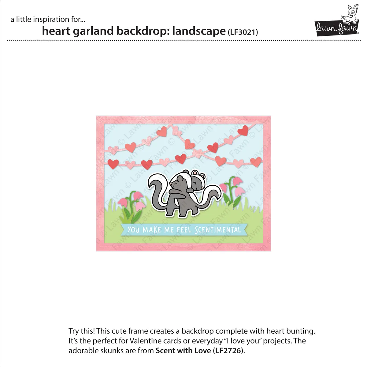 Lawn Fawn Lawn Cuts Heart Garland Backdrop Stanzen Landscape