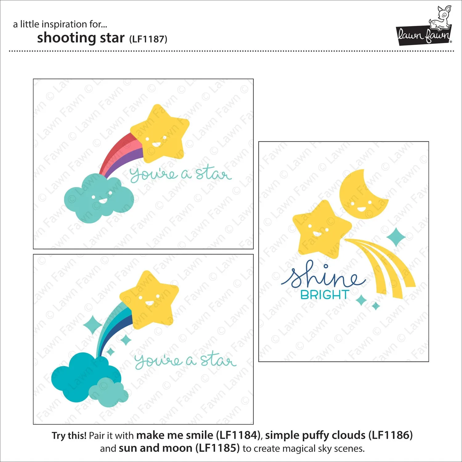 Lawn Fawn Shooting Star LF1187 Stanzschablonen Sterne