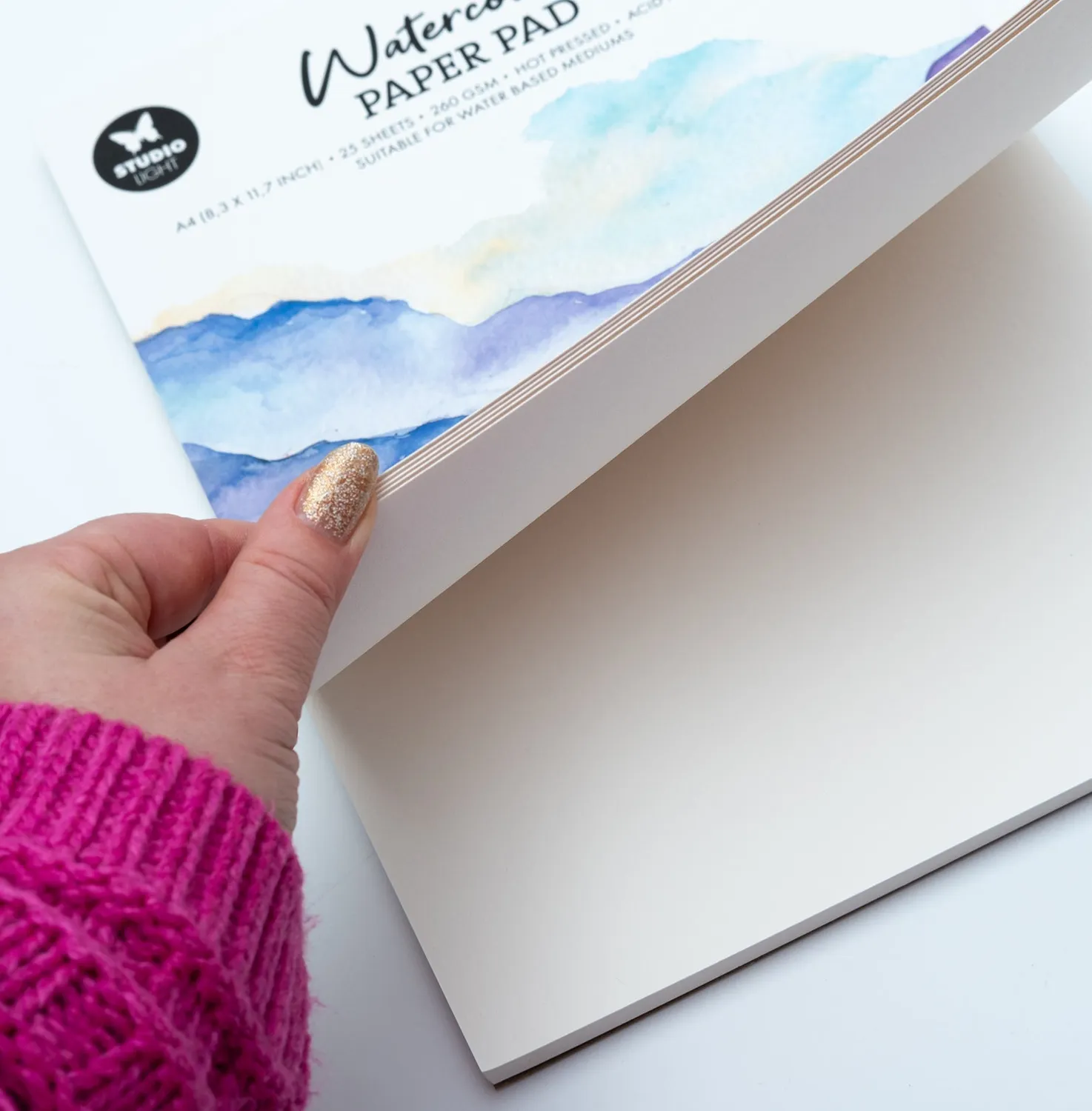 StudioLight Essentials Aquarellblock A4 25 Blatt 260 g Weiß