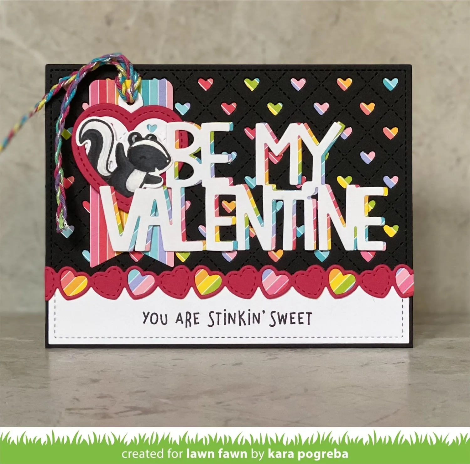 Lawn Fawn Lawn Cuts Valentine Hearts Border Stanze Herzen