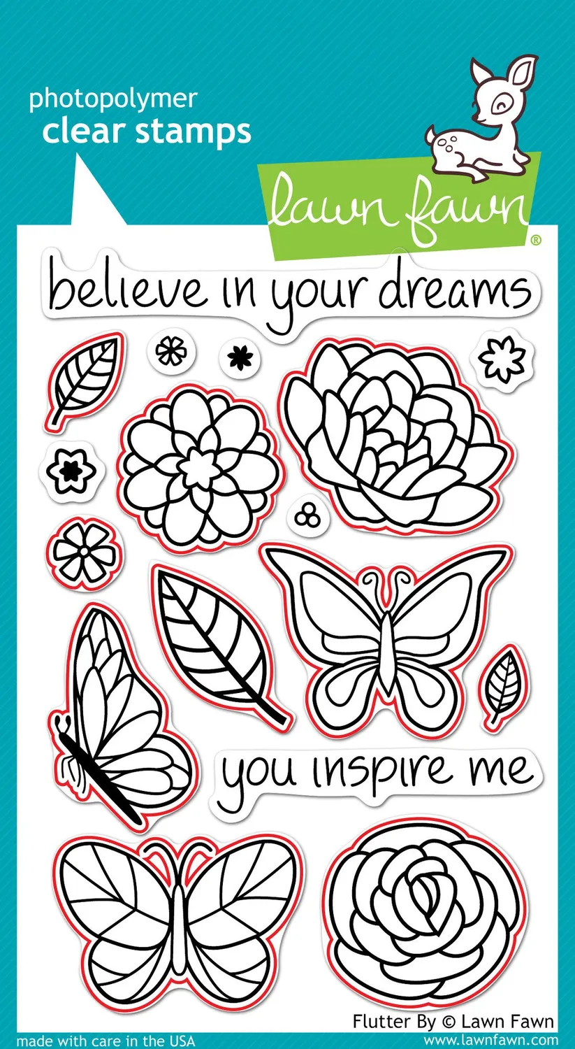 Lawn Fawn Lawn Cuts Flutter By Stanzen Blumen-Set