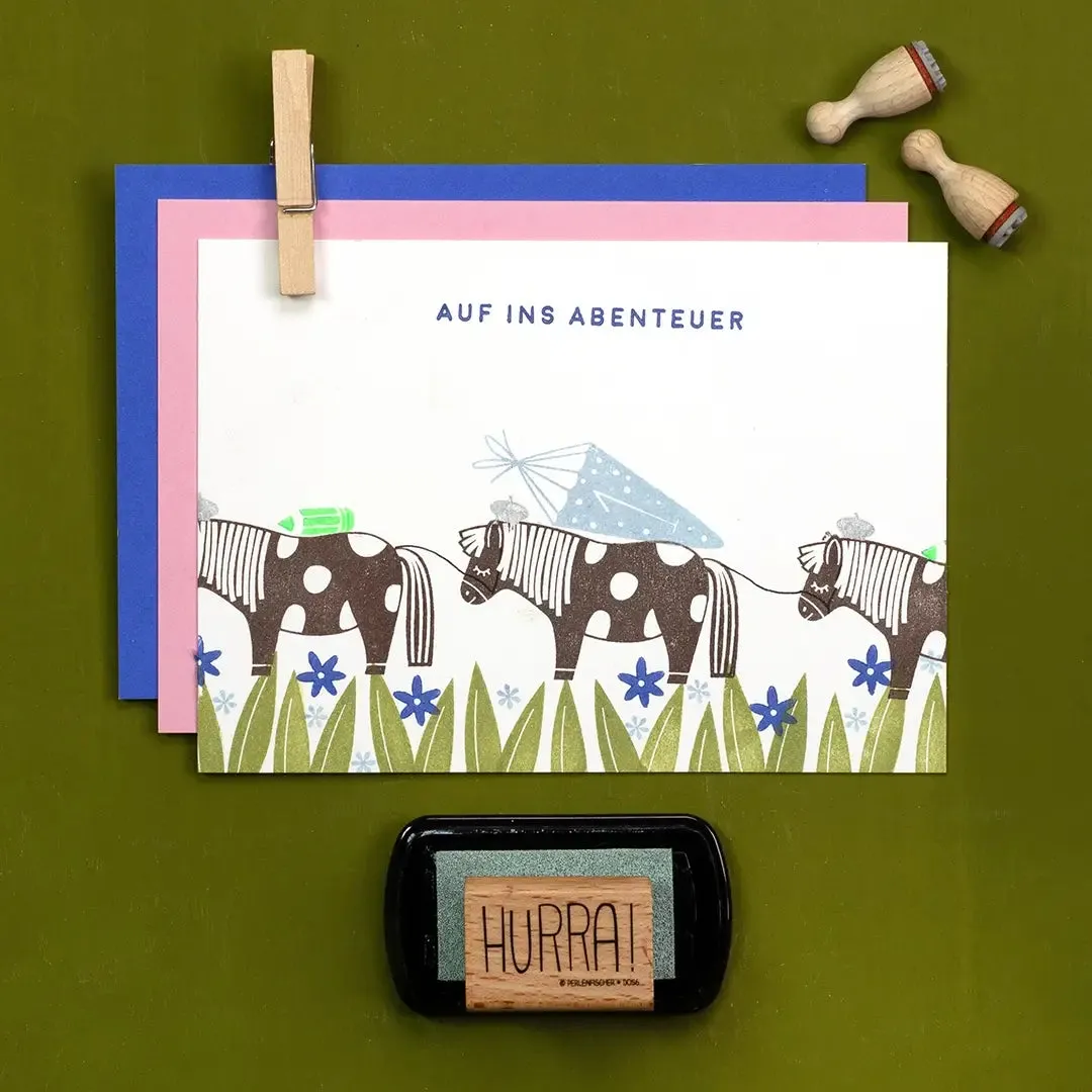 Perlenfischer Pony Stempel 32x57 mm Pferd Holz