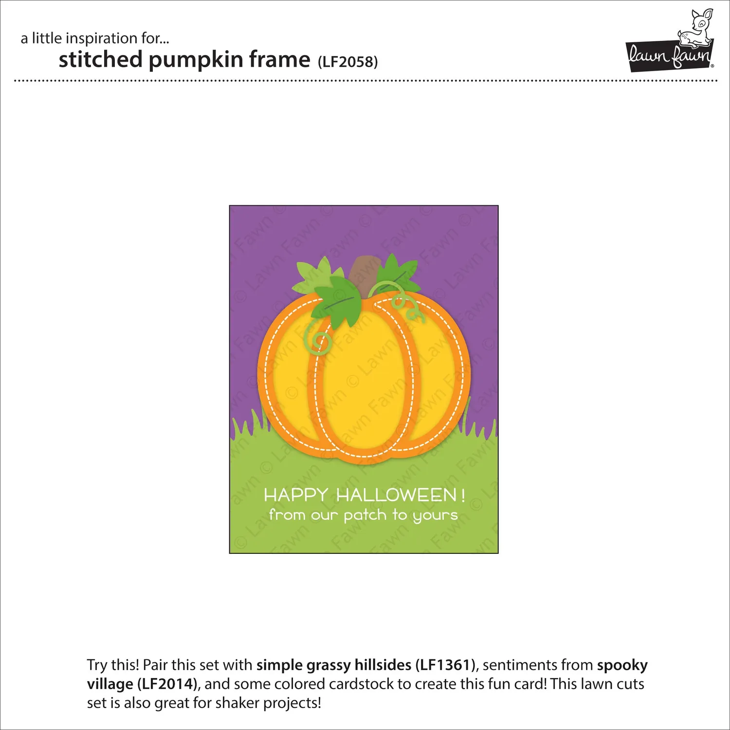 Lawn Fawn Lawn Cuts Stitched Pumpkin Frame Stanzschablone