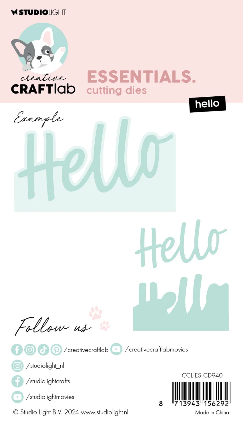 Creative Craftlab Essentials Hello Stanzschablone Schriftzug