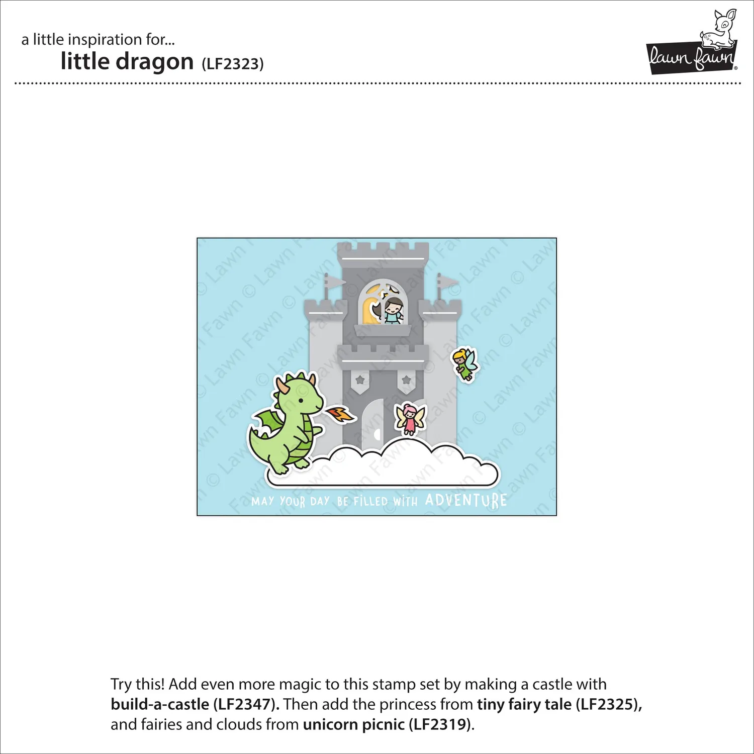 Lawn Fawn Little Dragon Clear Stamps Stempelset Drache