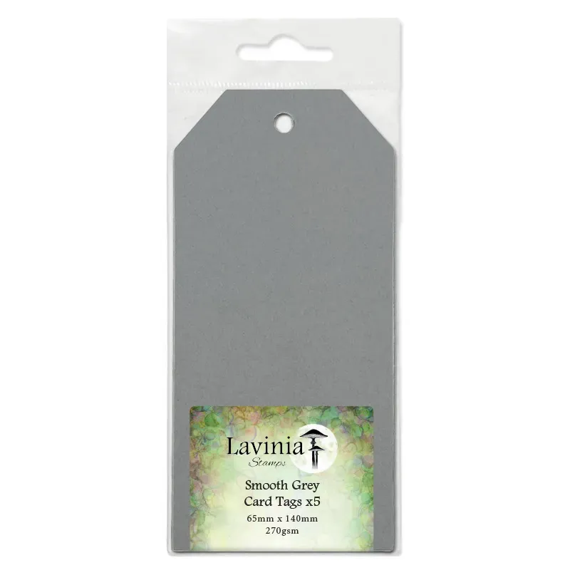 Lavinia Stamps Smooth Grey Card Tags Anhänger Grau 65x140mm