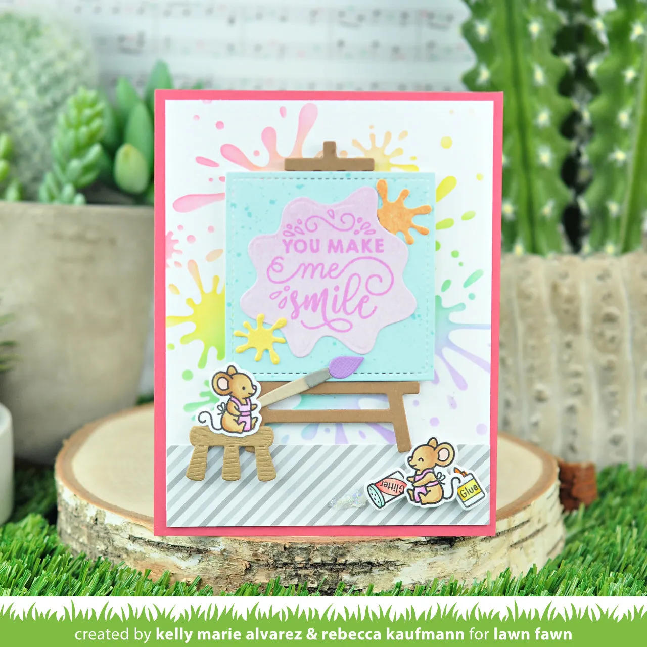 Lawn Fawn Just Add Glitter Stempelset Mäuse Basteln