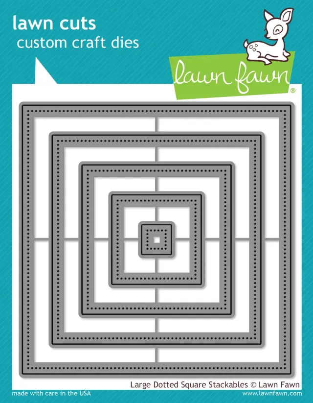 Lawn Fawn Large Dotted Square Stanzen 5-teilig genäht-Optik