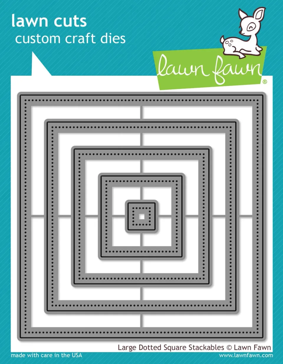 Lawn Fawn Large Dotted Square Stanzen 5-teilig genäht-Optik