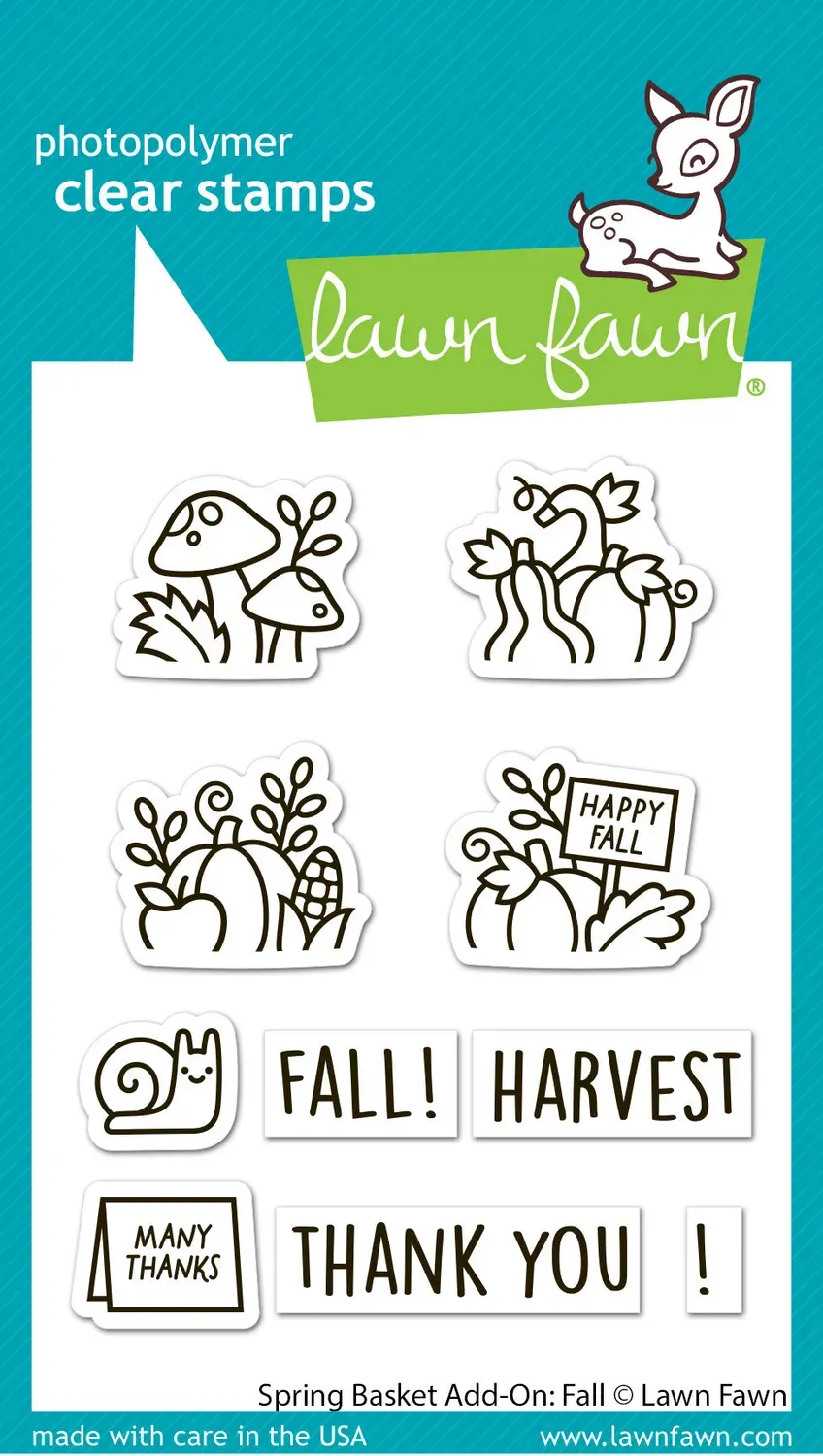 Lawn Fawn Spring Basket Fall LF3851 Stempelset Herbst