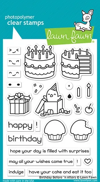 Lawn Fawn Birthday Before 'n Afters LF1958 Stempelset Kuchen