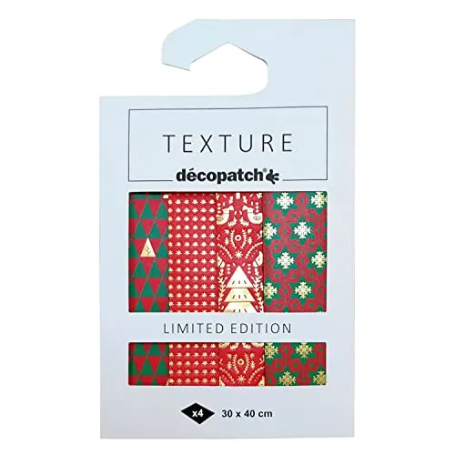 décopatch Foil Papier Dalécarlie 4 Bögen Metallic