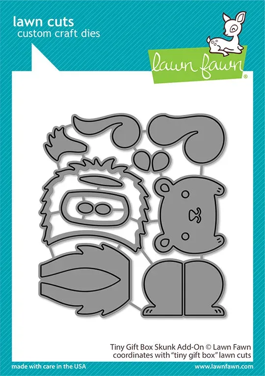 Lawn Fawn Lawn Cuts Tiny Gift Box Skunk Add-On Stanze Stinktier