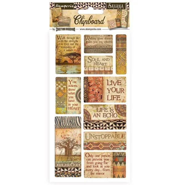 Stamperia Savana Chipboard Stanzteile 15x30 cm