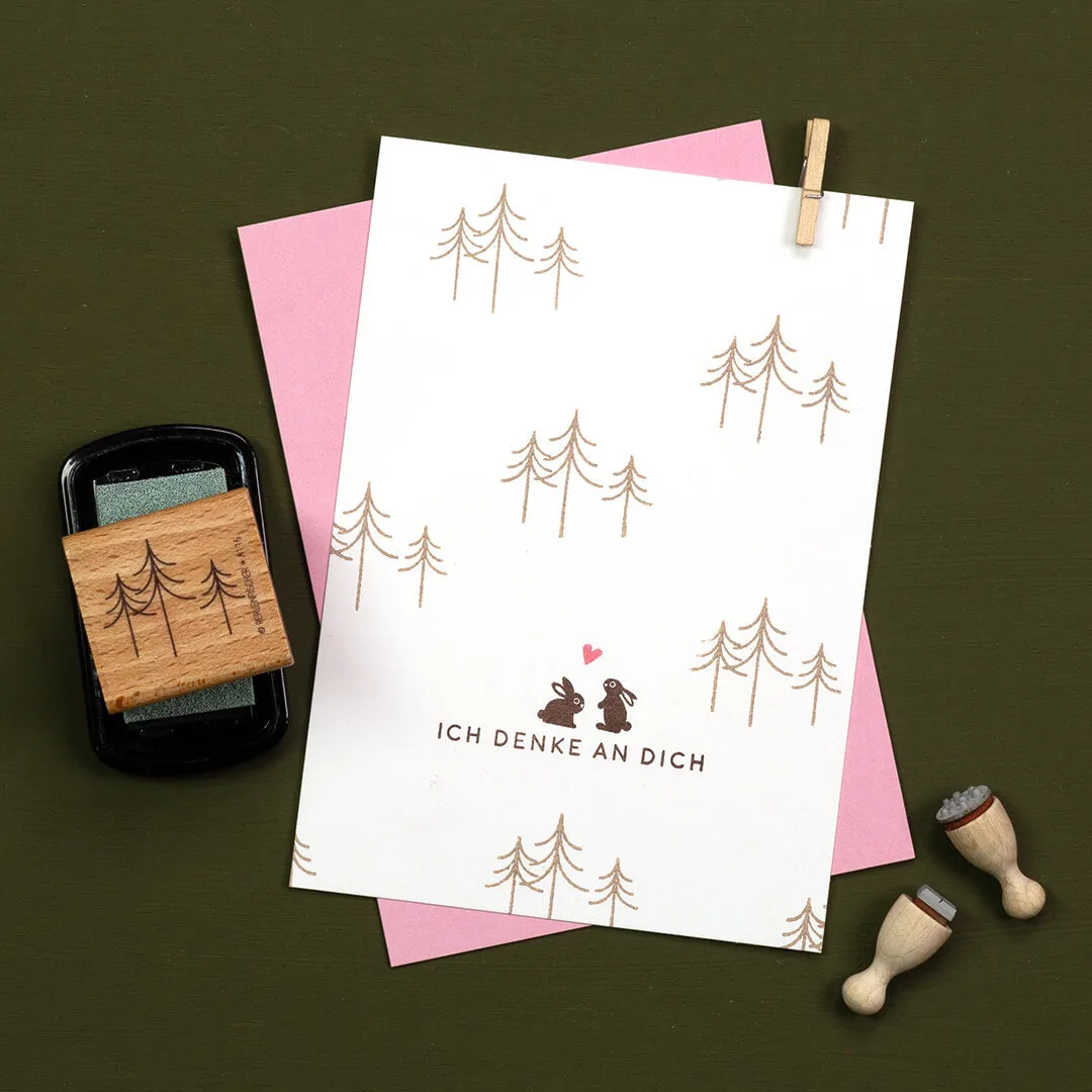 Perlenfischer Tannenwald Stempel 25x30 mm Winter