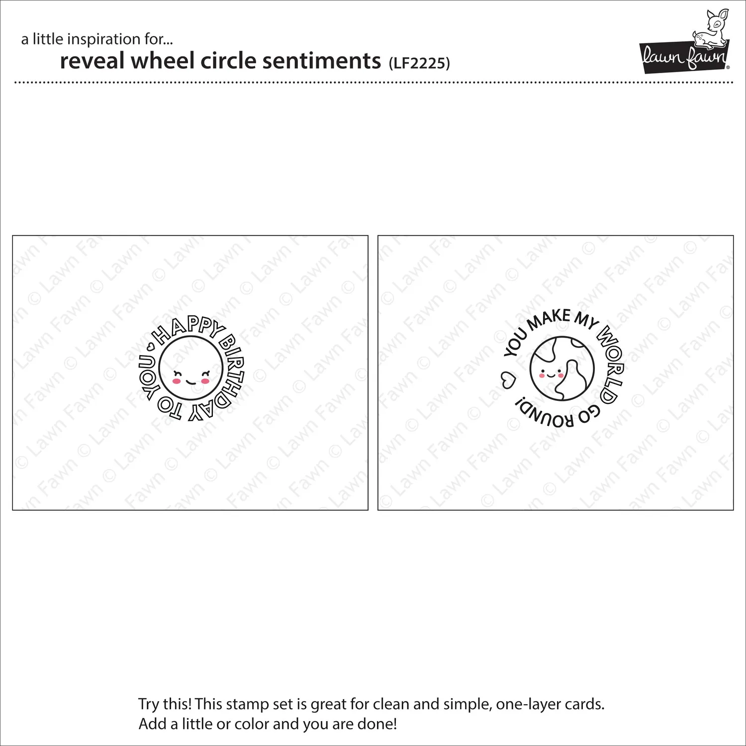 Lawn Fawn Reveal Wheel Circle Sentiments Stempelset LF2225